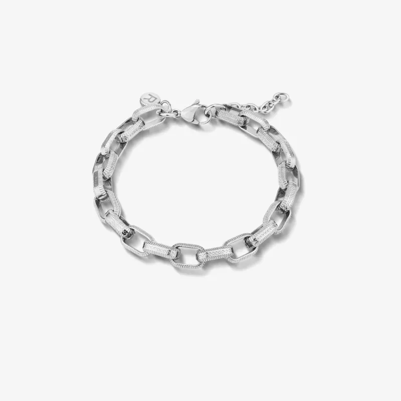 Pulsera Hombre Route Fina Plateada | Radiant