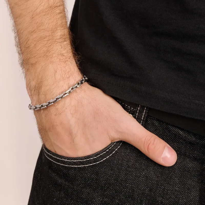 Pulsera Hombre Riviera Plateada | Radiant