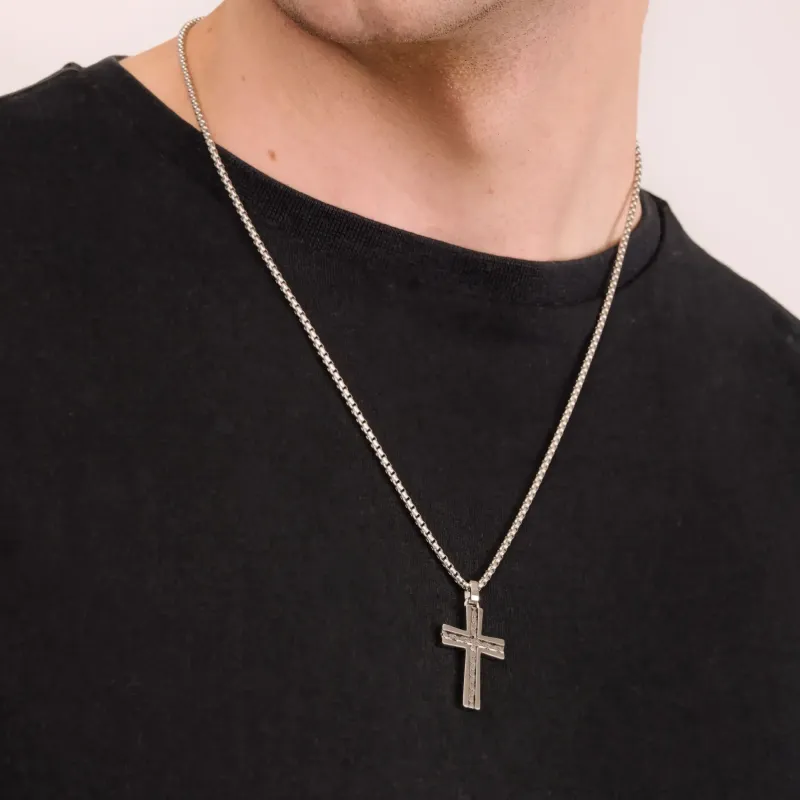 Collar Hombre Creed Cruz Plateada | Radiant