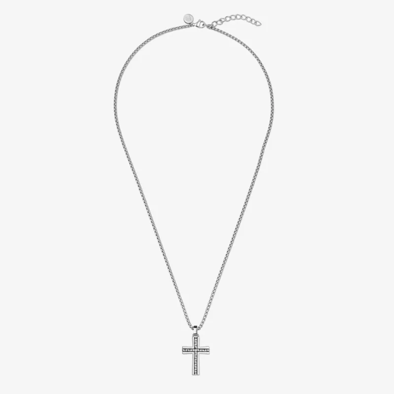 Collar Hombre Creed Cruz Plateada | Radiant