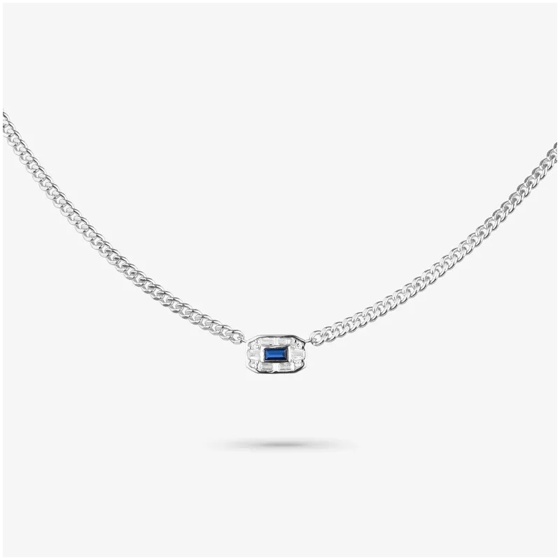 Collar de Plata Circonitas Azules colección CROWN Radiant