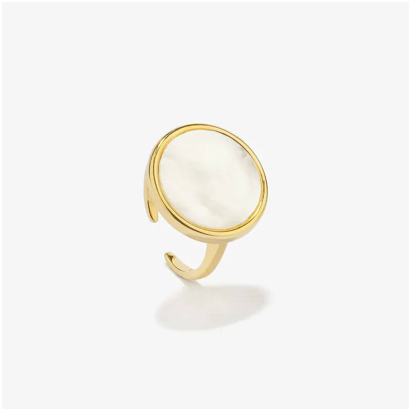 Anillo Redondo de Oro con Perla MOTHER OF PEARL Radiant