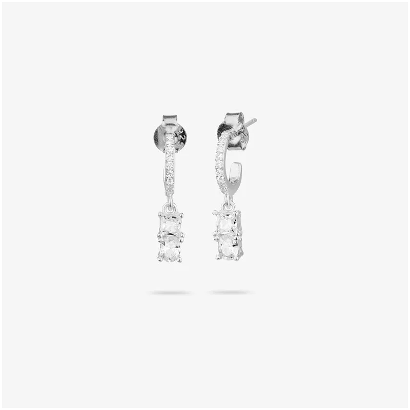 Pendientes de Plata Cristal Blanco colección THE 21TH CENTURY Radiant