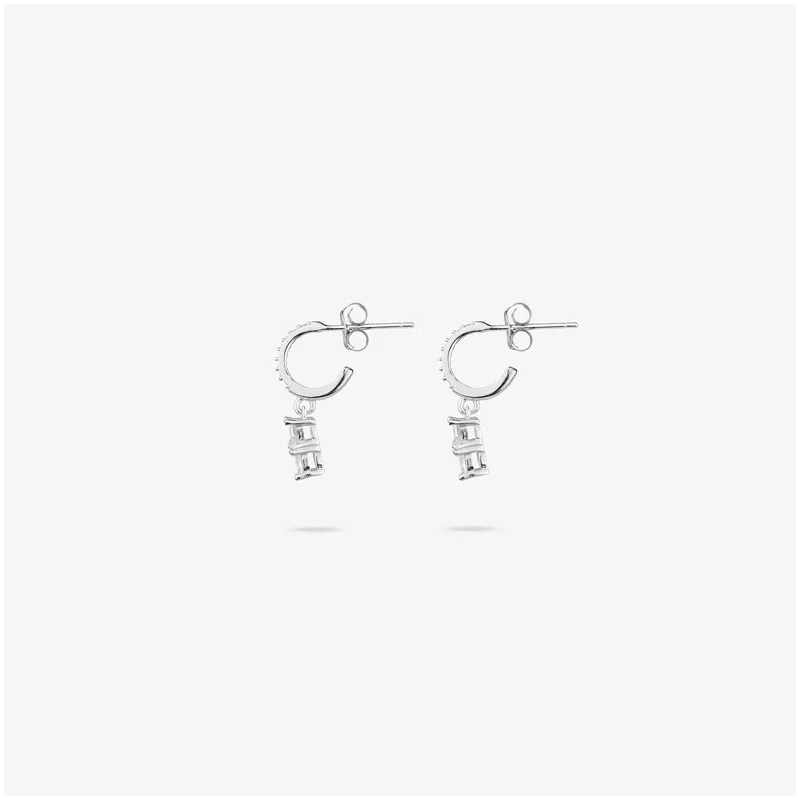 Pendientes de Plata Cristal Blanco colección THE 21TH CENTURY Radiant