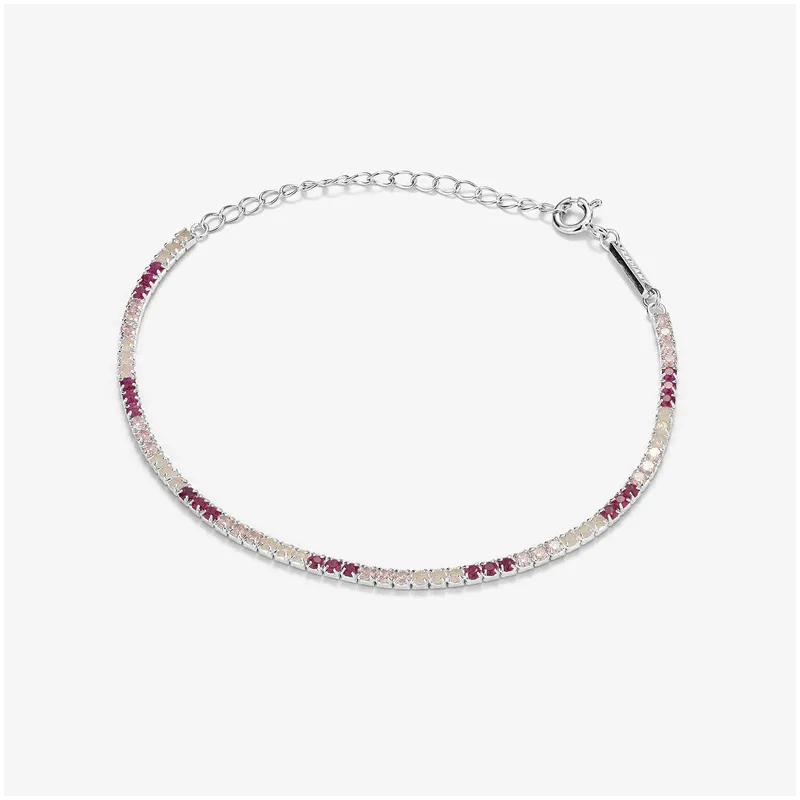 Pulsera Riviere de Plata Rosa colección FIRST CLASS Radiant