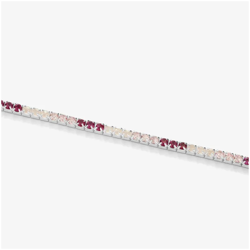 Pulsera Riviere de Plata Rosa colección FIRST CLASS Radiant