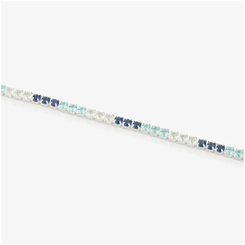 Pulsera Riviere de Plata Azul colección FIRST CLASS Radiant