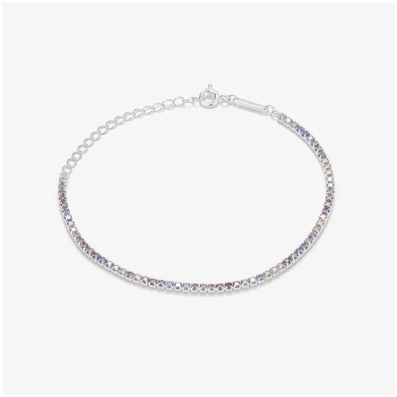 Pulsera Riviere de Plata Lila colección FIRST CLASS Radiant
