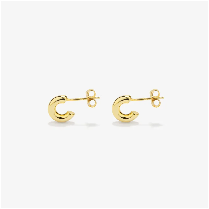 Pendientes de aro pequeños Radiant en oro dorado