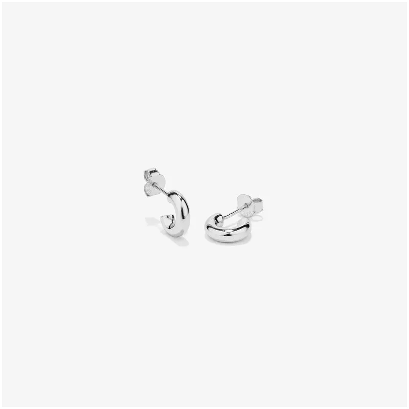 Pendientes de aro pequeños Radiant en plata plateada