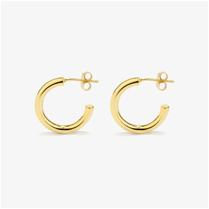 Pendientes de aro grande Radiant en oro dorado