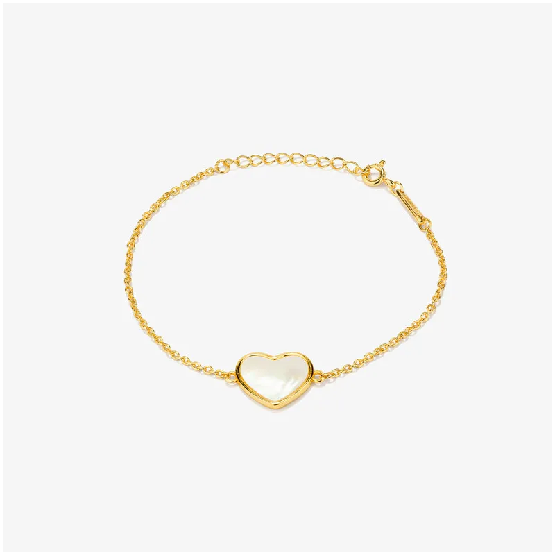 Pulsera Corazón Oro Madreperla