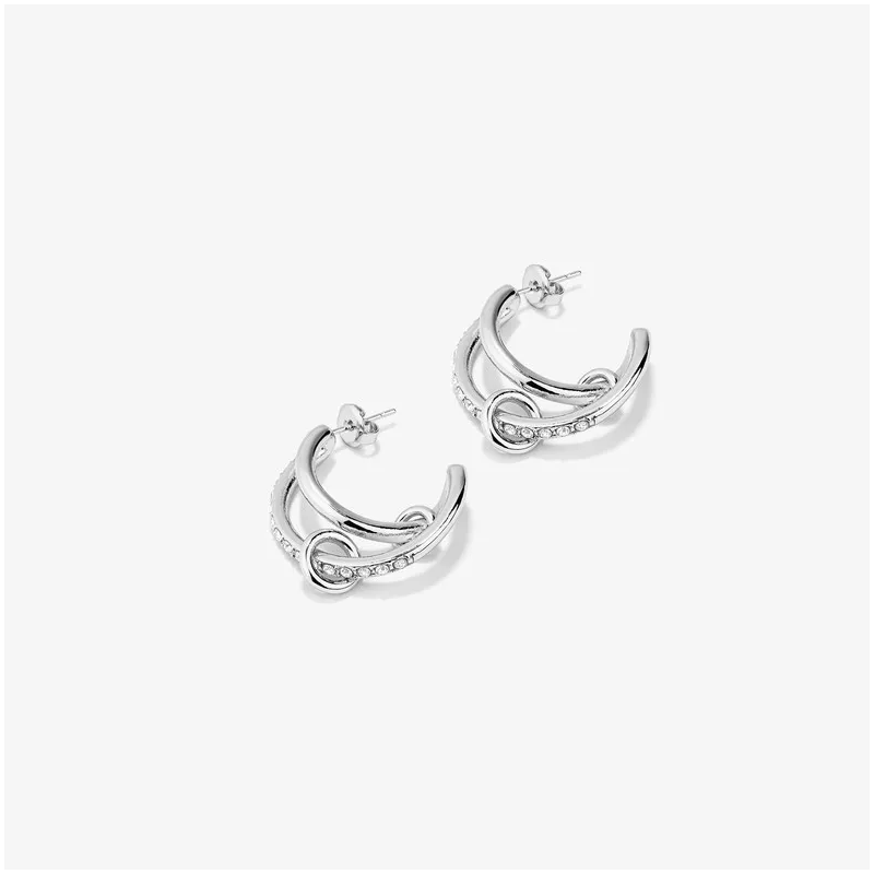 Pendientes Mujer Zendaya Moon Plateados | Diseño Elegante Media Luna