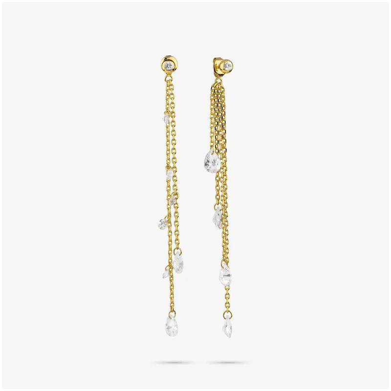 Pendientes Mujer Largos Myfair Dorados | Diseño Elegante con Cadenas