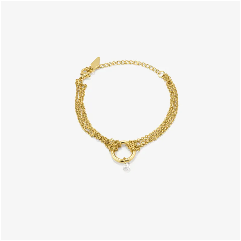 Pulsera Mujer Myfair Loop Dorada | Diseño Moderno en Eslabones Dorados