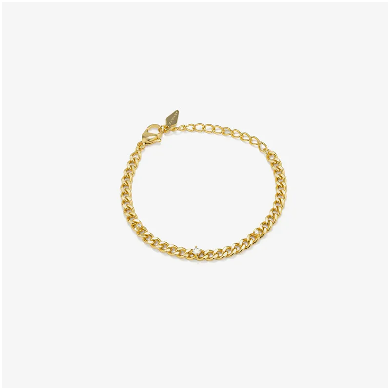 Pulsera Mujer Gaga Dorada | Maxi Eslabones Dorados Modernos
