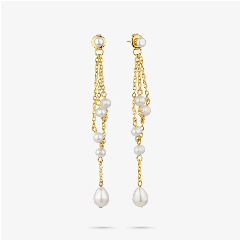Pendientes Mujer Bridgerton Pearl Dorados | Diseño Elegante con Perla