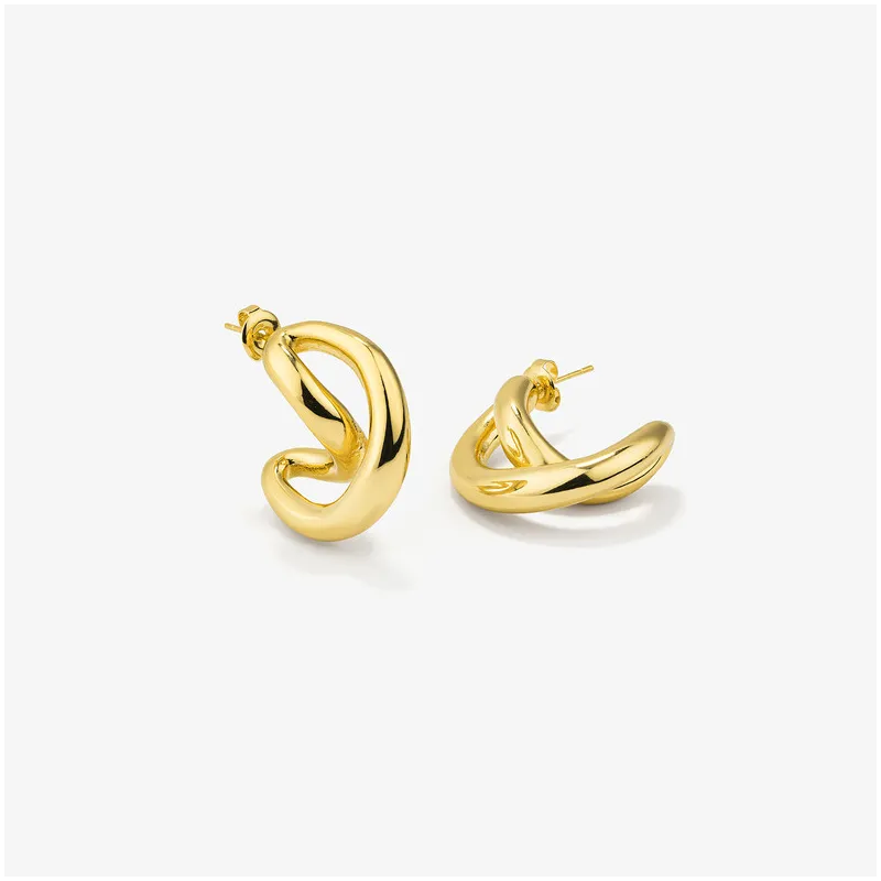 Pendientes Mujer Blake Twist Dorados | Diseño Moderno en Acero Dorado