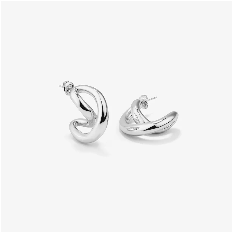 Pendientes Mujer Blake Twist Plateados | Diseño Twist en