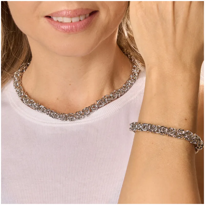 Collar Mujer Blake Plateado | Diseño Twist Minimalista