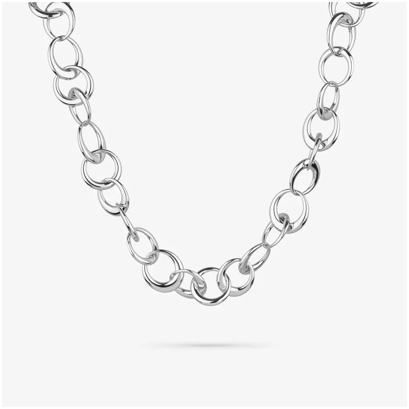 Collar Mujer Blair Plateado | Diseño Geométrico en Eslabones Plateados