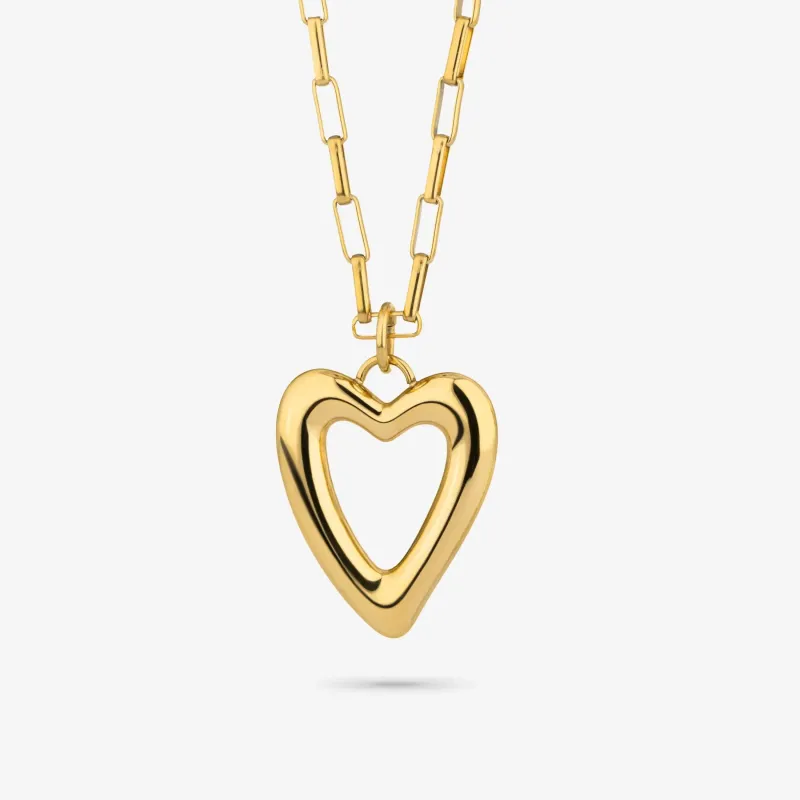 Collar largo dorado con colgante de corazón | Radiant