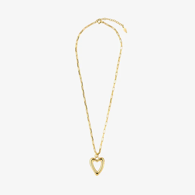 Collar largo dorado con colgante de corazón | Radiant
