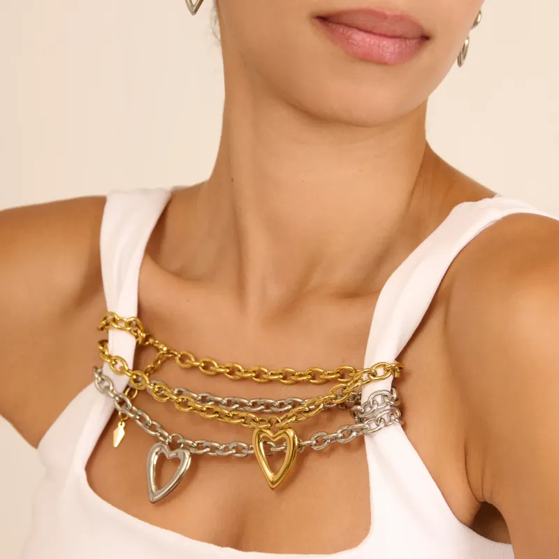 Collar Mujer Hearts Plateado | Radiant