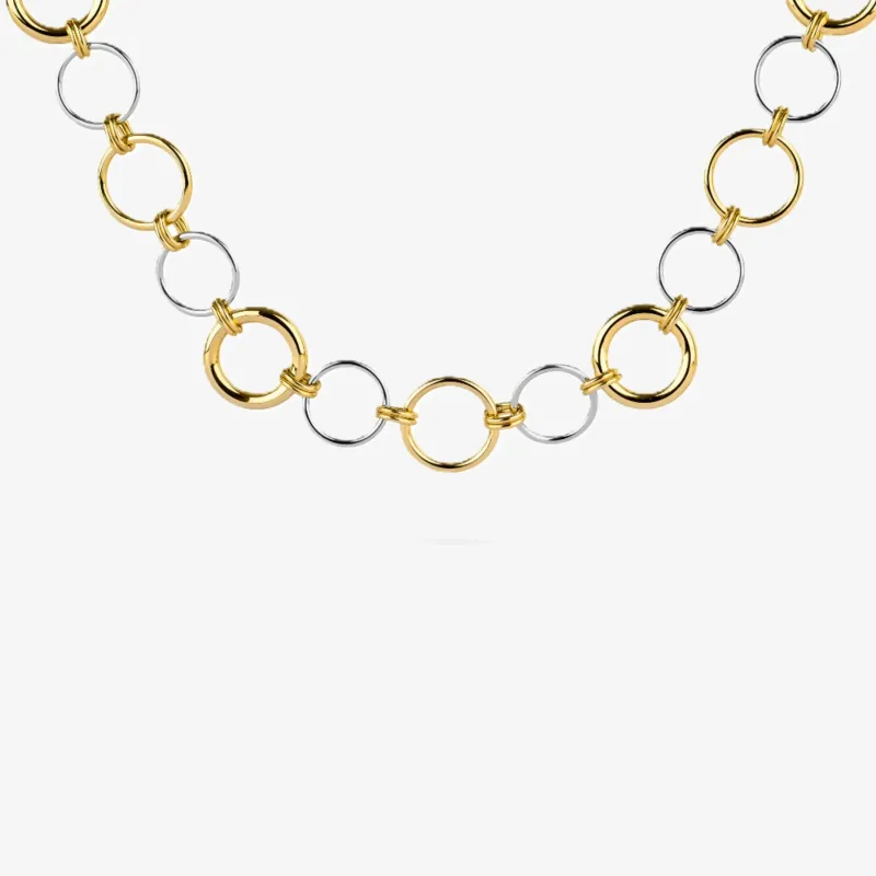 Collar bicolor mujer aros enlazados | Radiant