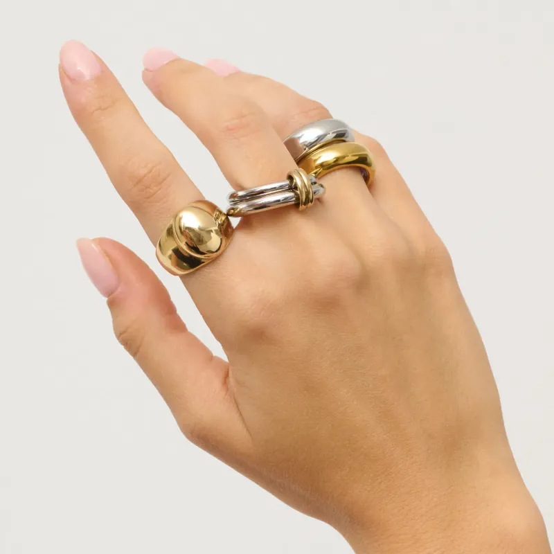 Anillo plateado bold mujer acero inoxidable | Radiant