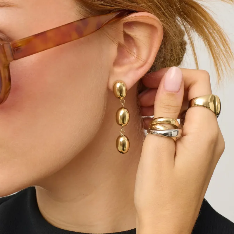 Pendientes dorados largos mujer Soulmate | Radiant
