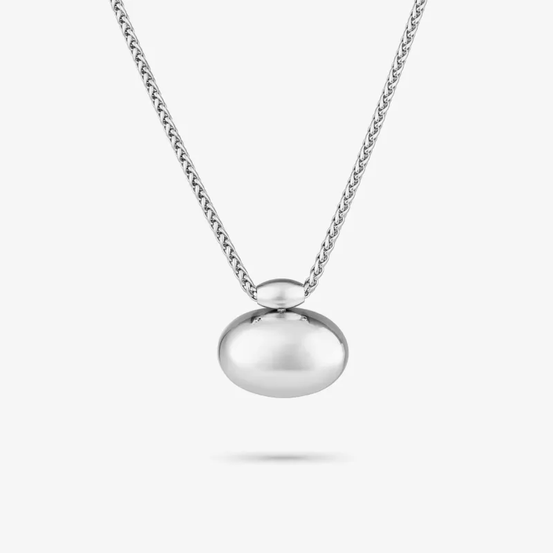 Collar plateado mujer colgante oval Soulmate | Radiant