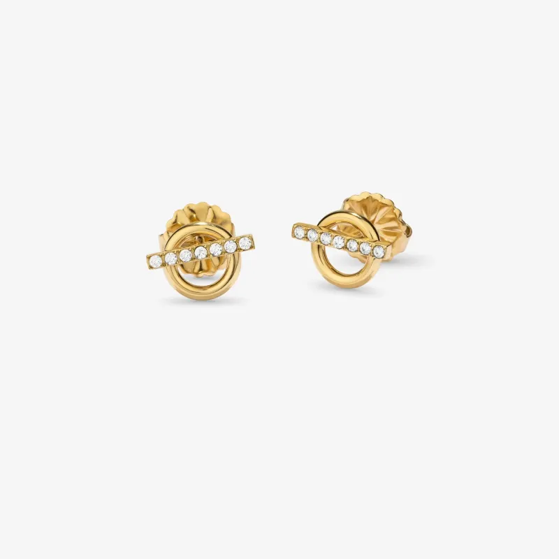 Pendientes dorados mujer con cristales Frost | Radiant