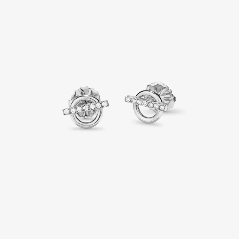 Pendientes plateados mujer con cristales Frost | Radiant