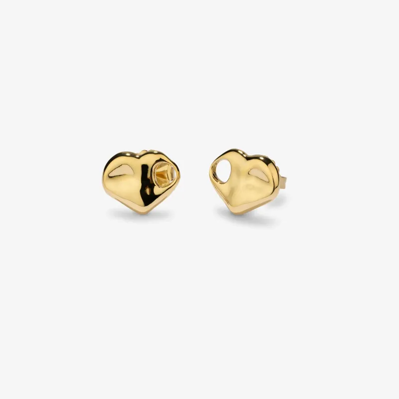 Pendientes dorados mujer corazón Center | Radiant