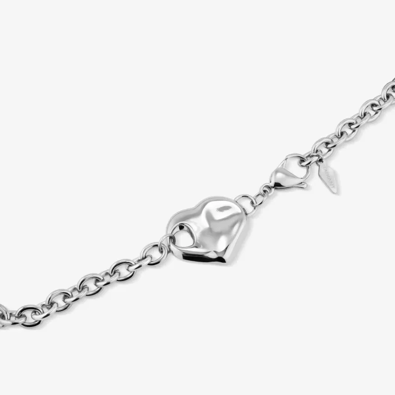 Pulsera plateada mujer corazón Center | Radiant