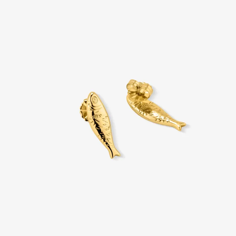 Pendientes dorados mujer pez marino | Radiant