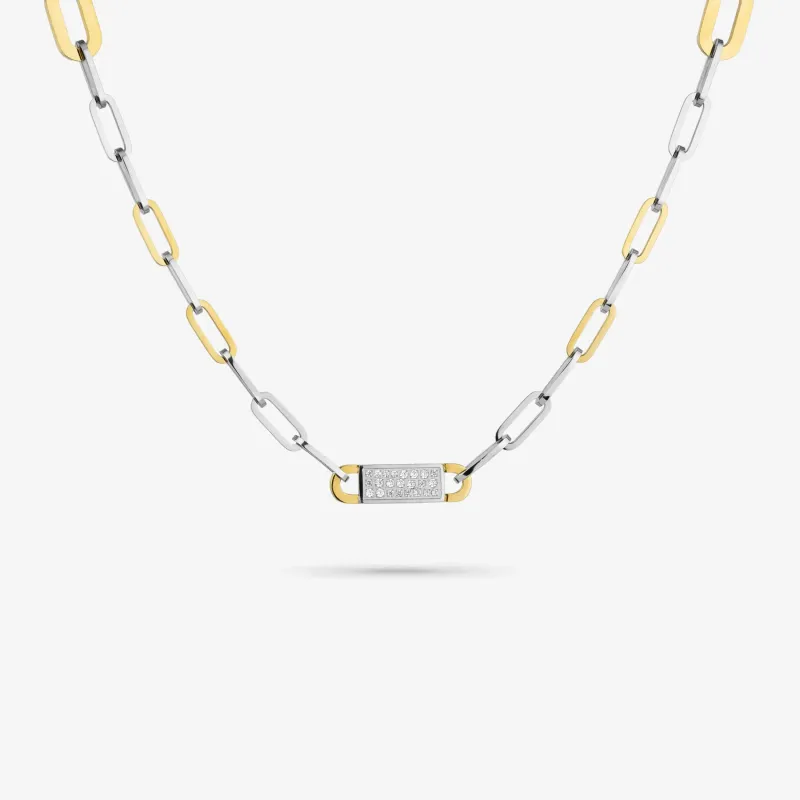Collar bicolor mujer con cristal Iced | Radiant