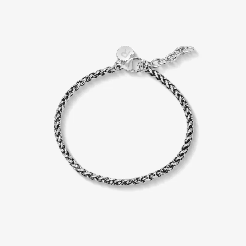 Pulsera Hombre Shadow Link Fina Negra | Radiant