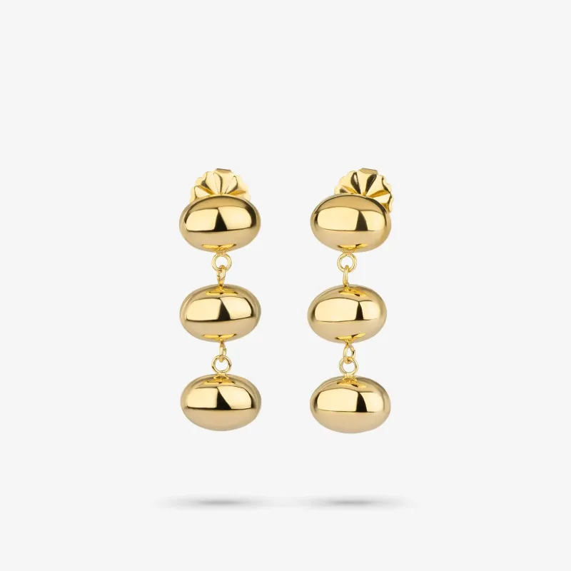 Pendientes dorados mujer diseño oval Soulmate | Radiant