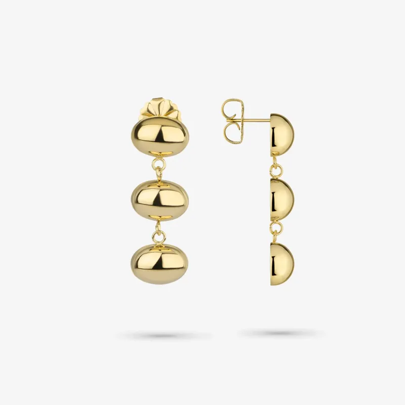 Pendientes dorados mujer diseño oval Soulmate | Radiant
