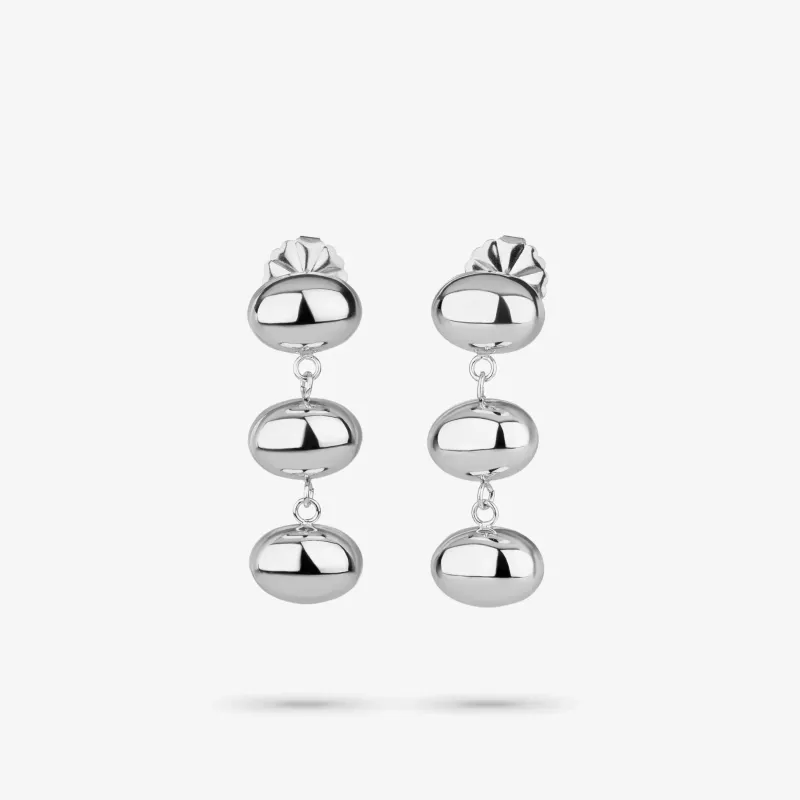 Pendientes plateados mujer diseño oval Soulmate | Radiant