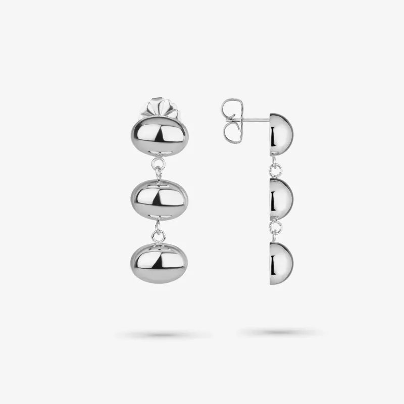 Pendientes plateados mujer diseño oval Soulmate | Radiant