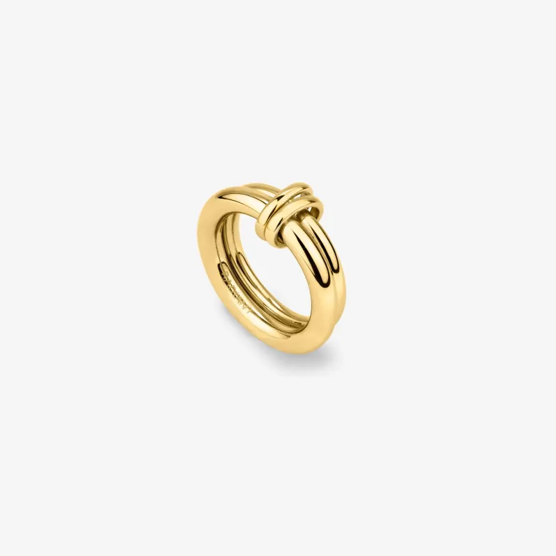 Anillo dorado mujer doble acero inoxidable | Radiant