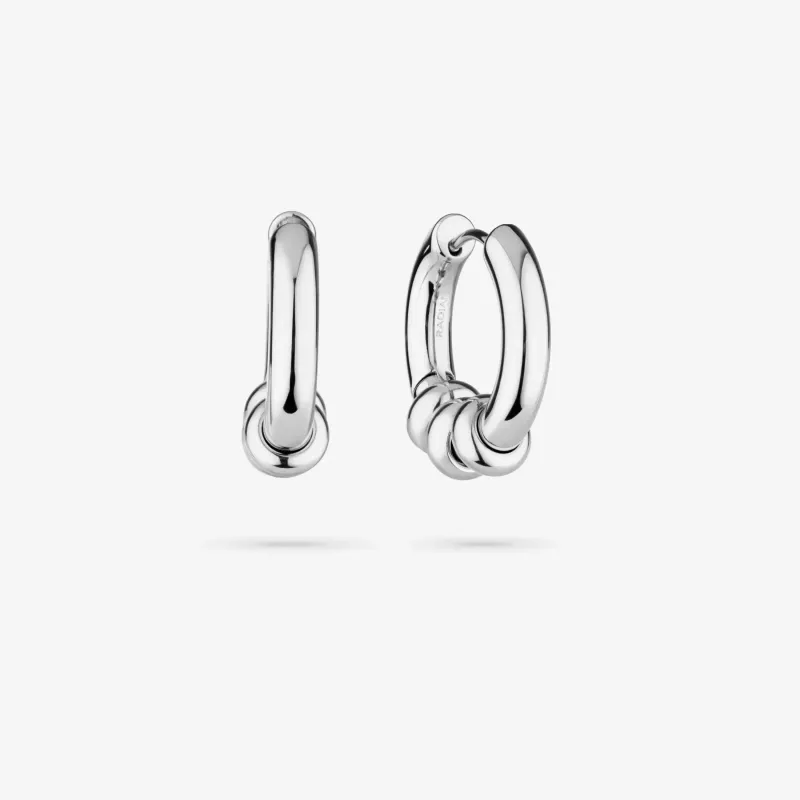 Pendientes aro plateado con mini aros | Radiant