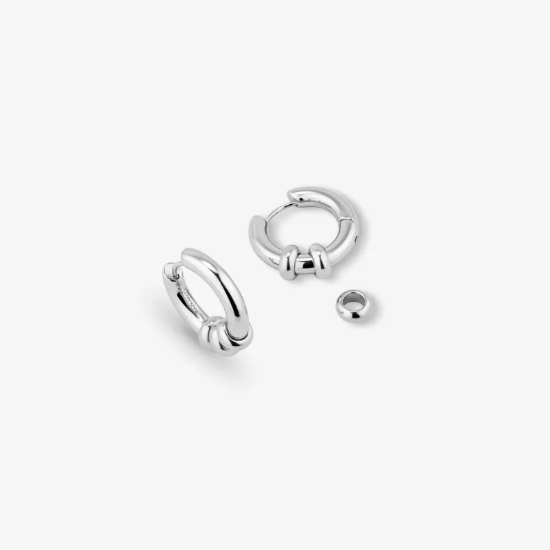 Pendientes aro plateado con mini aros | Radiant