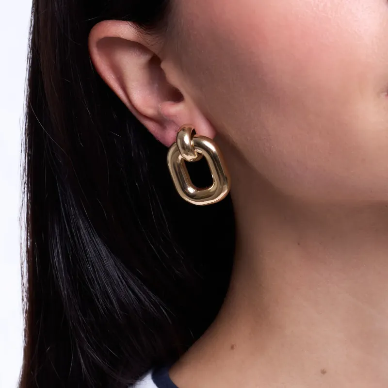 Pendientes plateados mujer aro cuadrado | Radiant