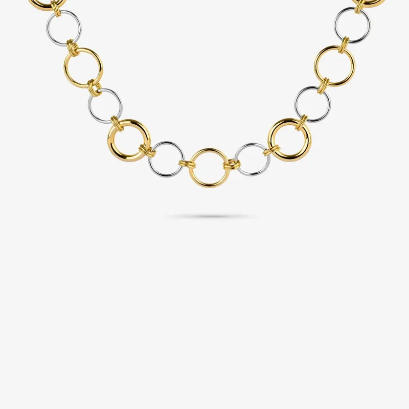 Collar bicolor mujer aros enlazados | Radiant