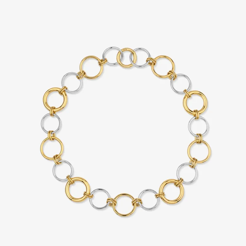 Collar bicolor mujer aros enlazados | Radiant