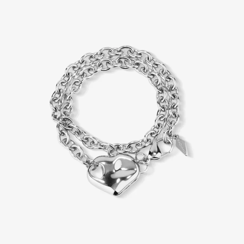Pulsera plateada mujer corazón Center | Radiant